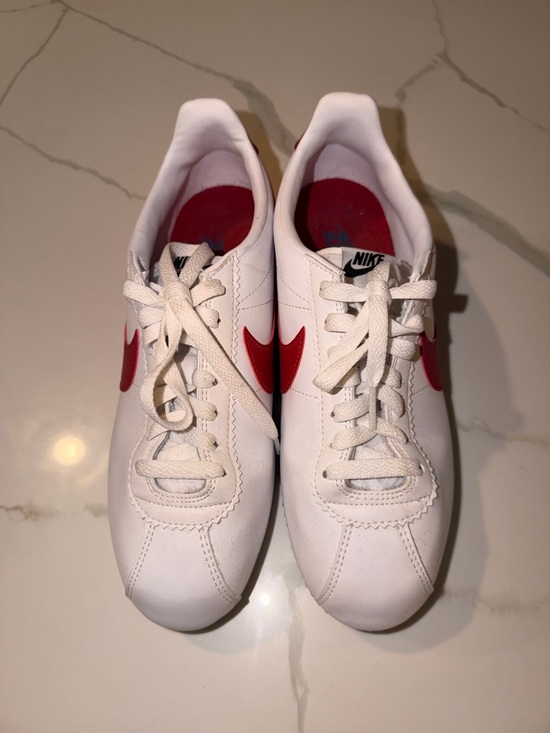 Nike Shoes - Nike Cortez Low-Top Sneakers with Red Swoosh Size 9